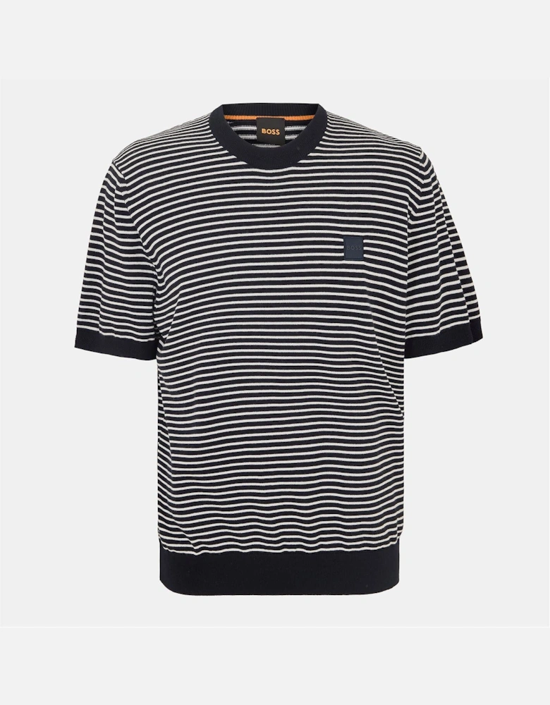 Crew Neck Ribbed Collar Short Sleeve Sweatshirt