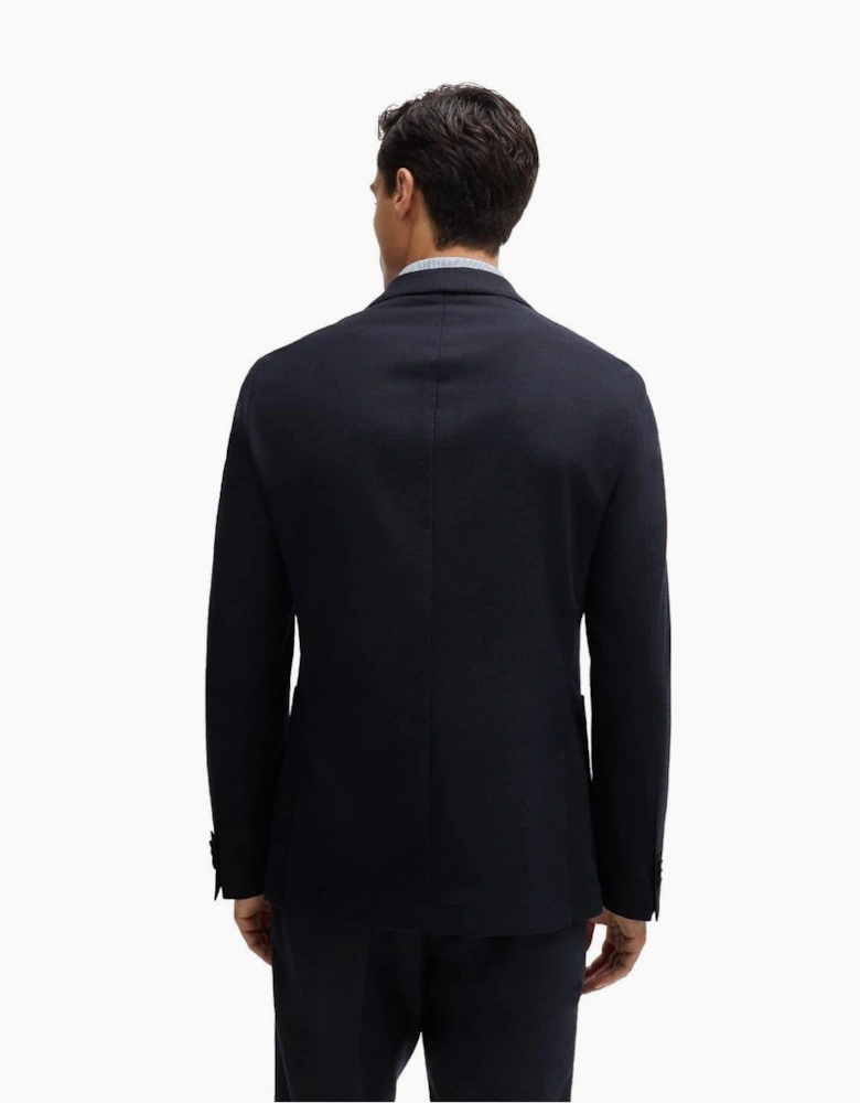 Hanry Solid Patterned Notch Collared Blazer