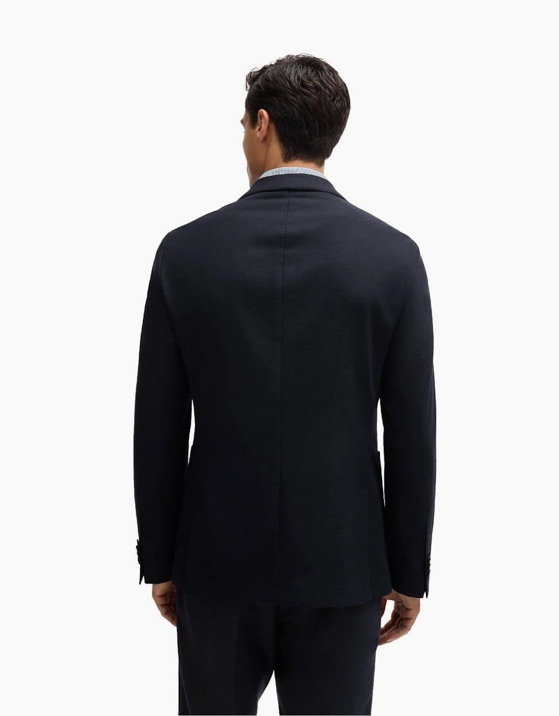 Hanry Solid Patterned Notch Collared Blazer