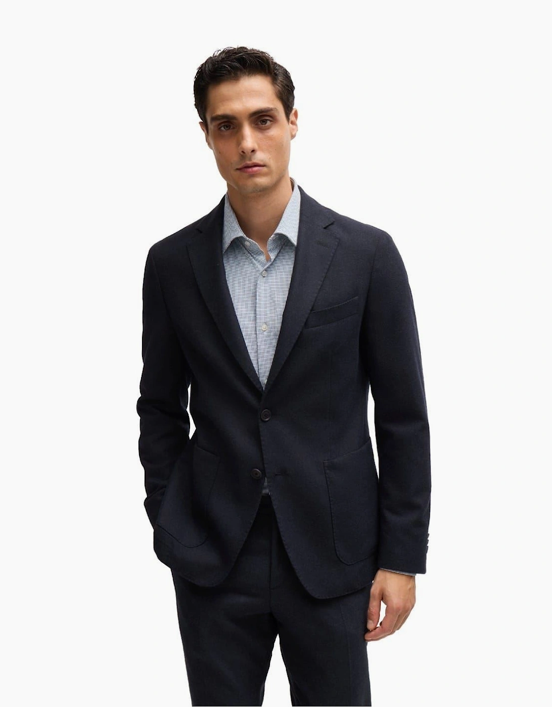 Hanry Solid Patterned Notch Collared Blazer, 3 of 2