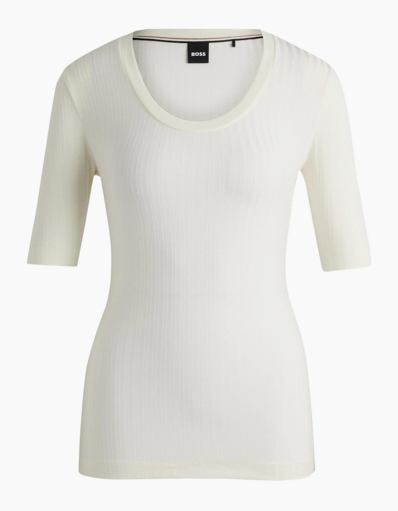 Scoop Neck Three-Quarter Sleeve T-Shirt