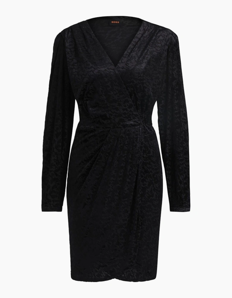 Edevoras V-Neck Long Sleeve Knee Length Dress