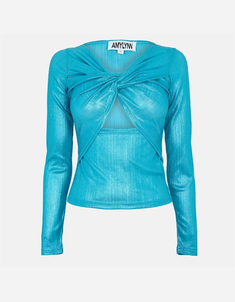 Slim Fit V-Neck Long Sleeve Top