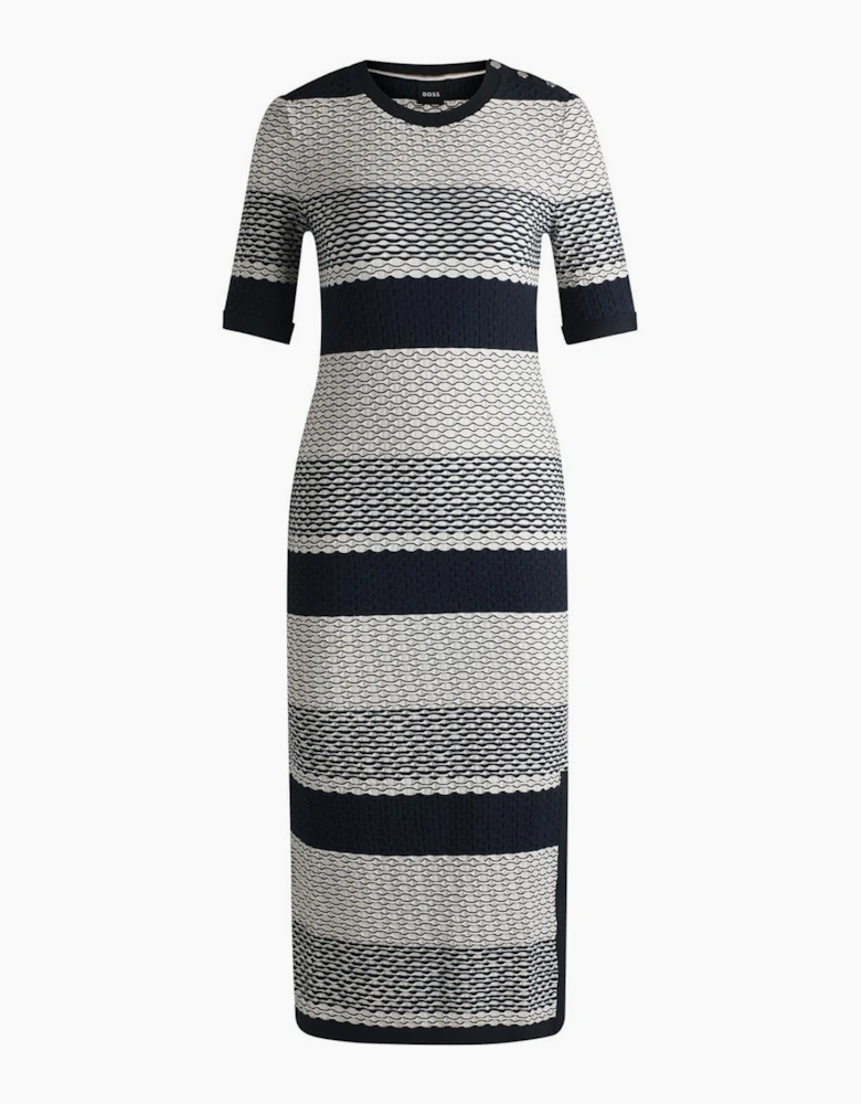 Etanah Crew Neck Three Quarter Sleeve Maxi Dress