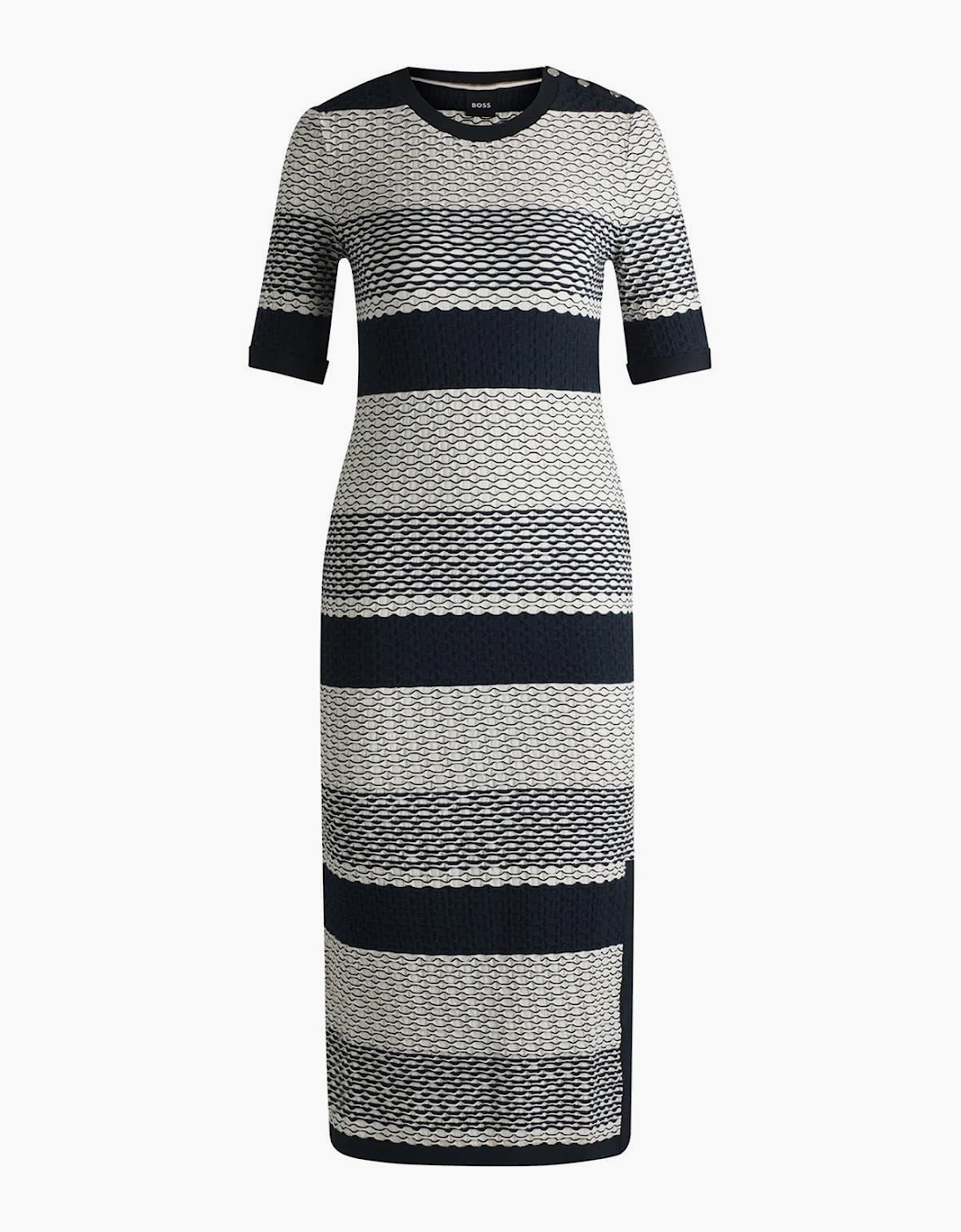 Etanah Crew Neck Three Quarter Sleeve Maxi Dress