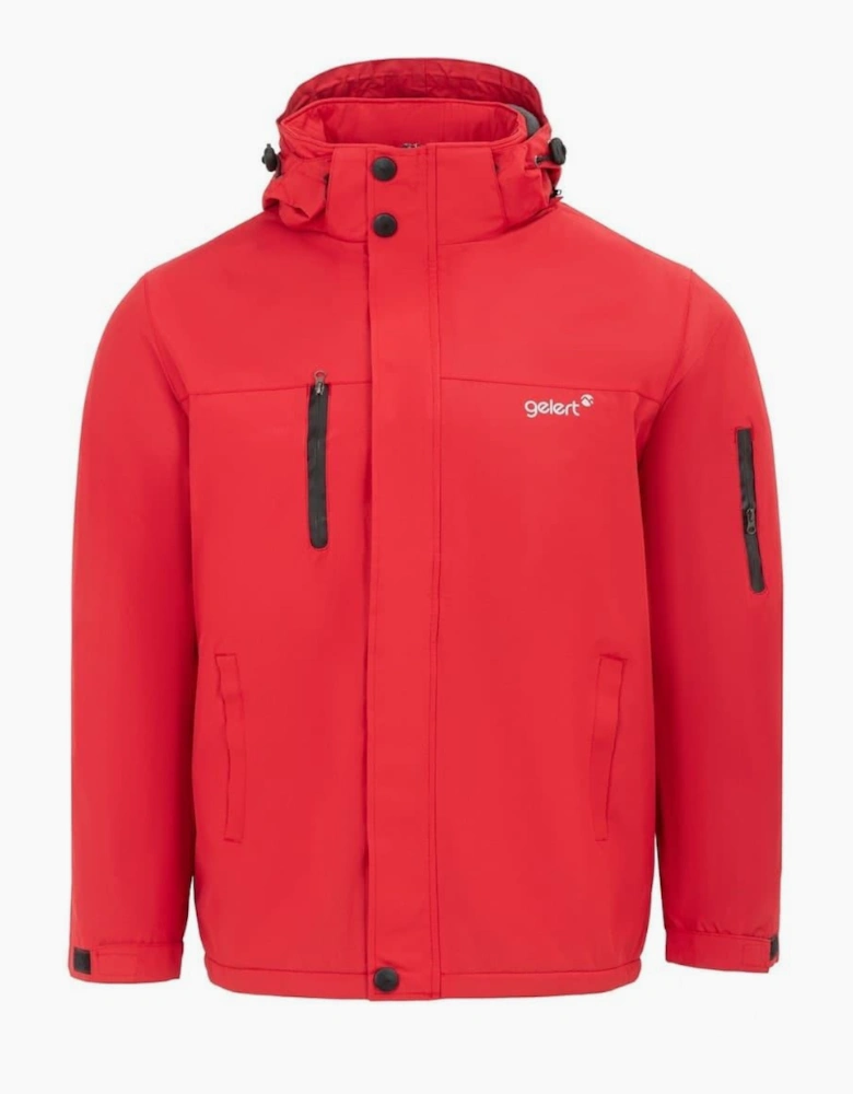 Hooded Solid Patterned Parka Jacket