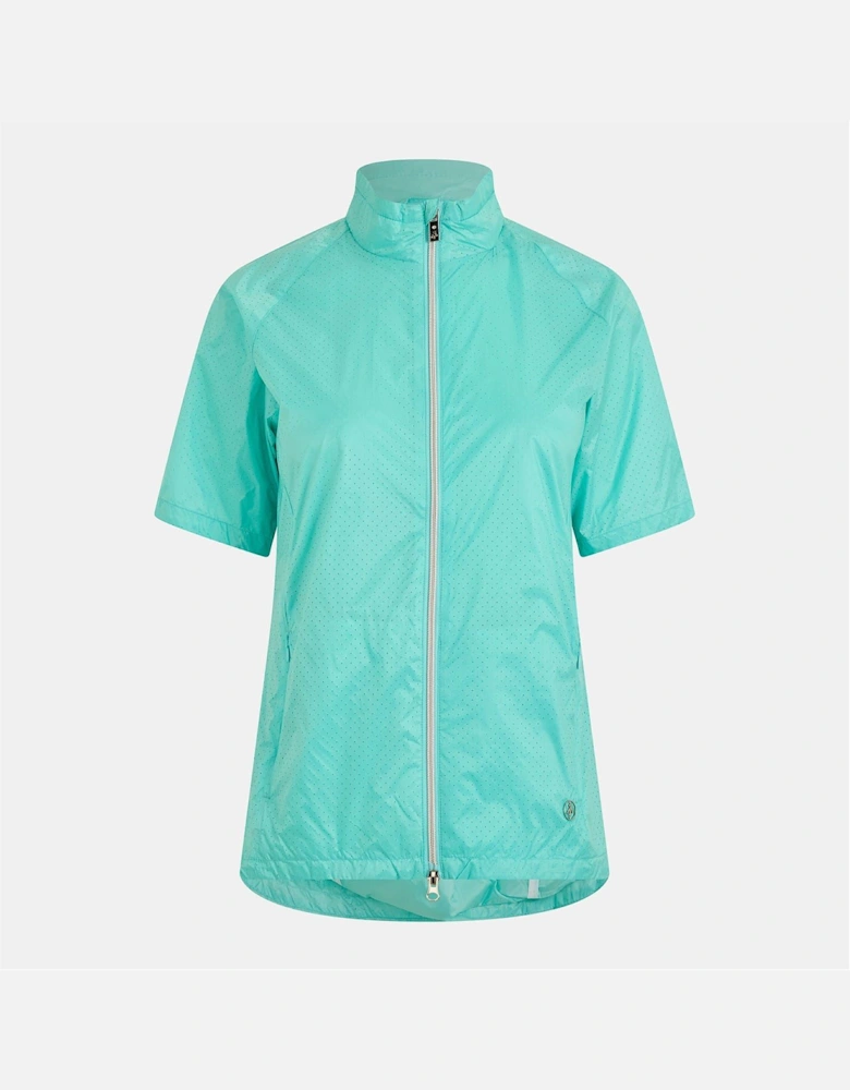 Solid Patterned Zip Neck Windbreaker Jacket