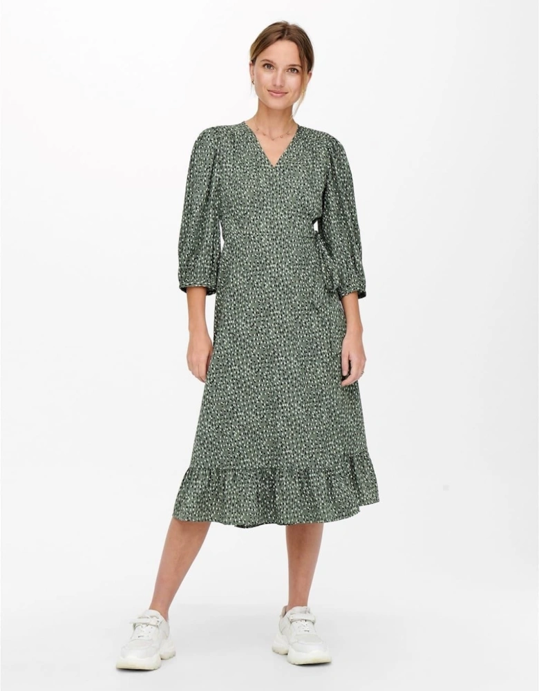Olivia V-Neck Midi Wrap Dress