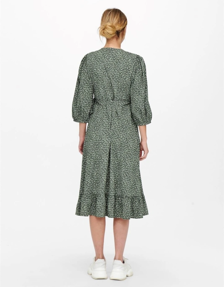 Olivia V-Neck Midi Wrap Dress