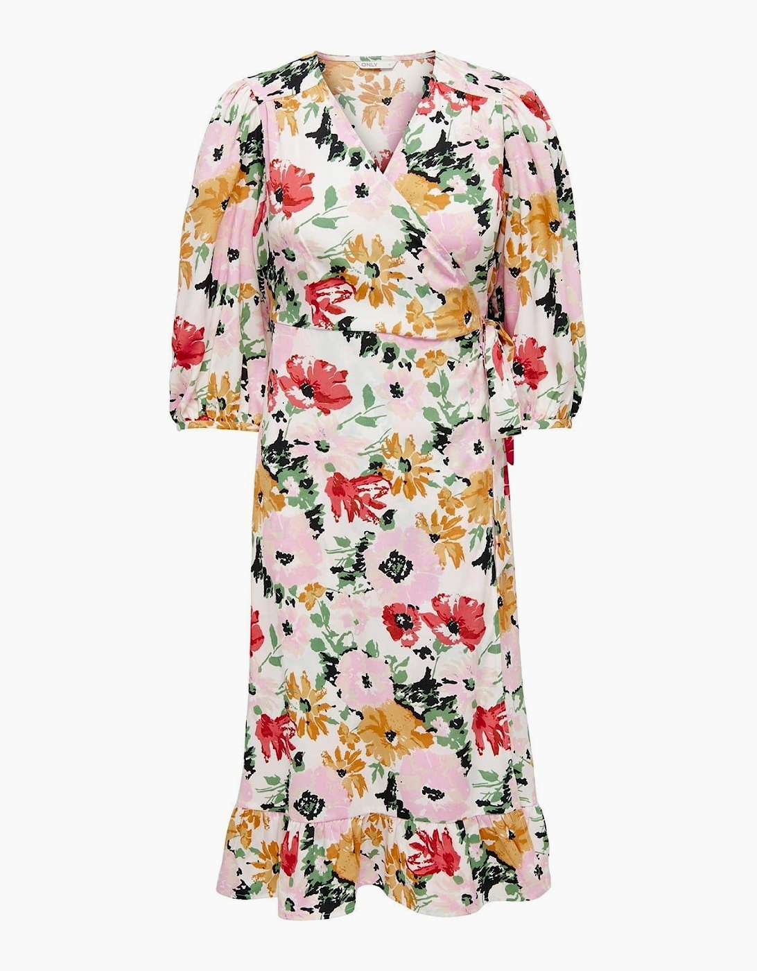 Olivia V-Neck Midi Wrap Dress