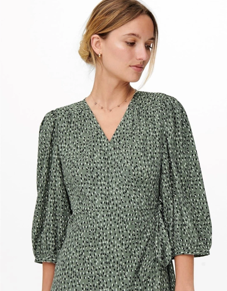 Olivia V-Neck Midi Wrap Dress