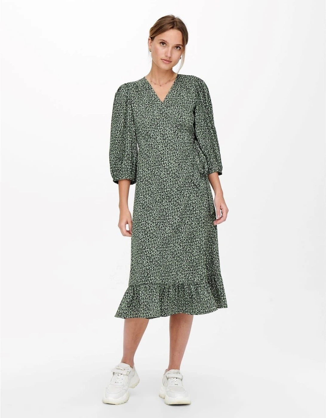 Olivia V-Neck Midi Wrap Dress