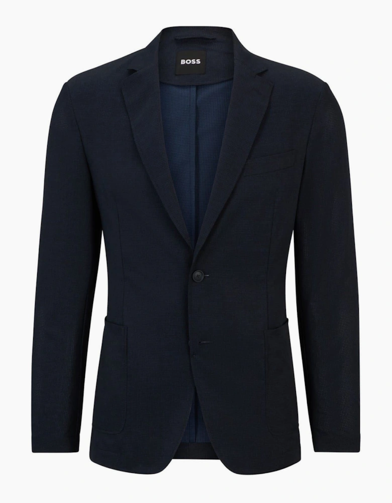 Solid Patterned Lapel Collared Blazer