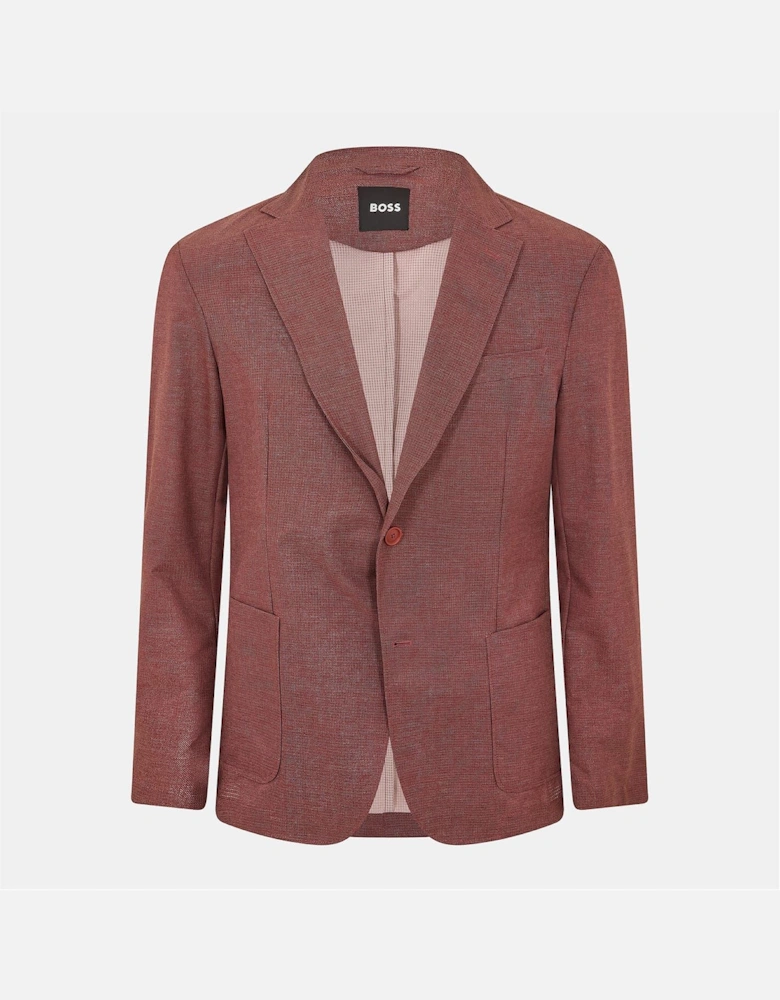 Solid Patterned Lapel Collared Blazer