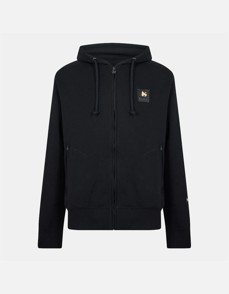Front Zipper Pocket Hooded Zip Neck Sweatshirt