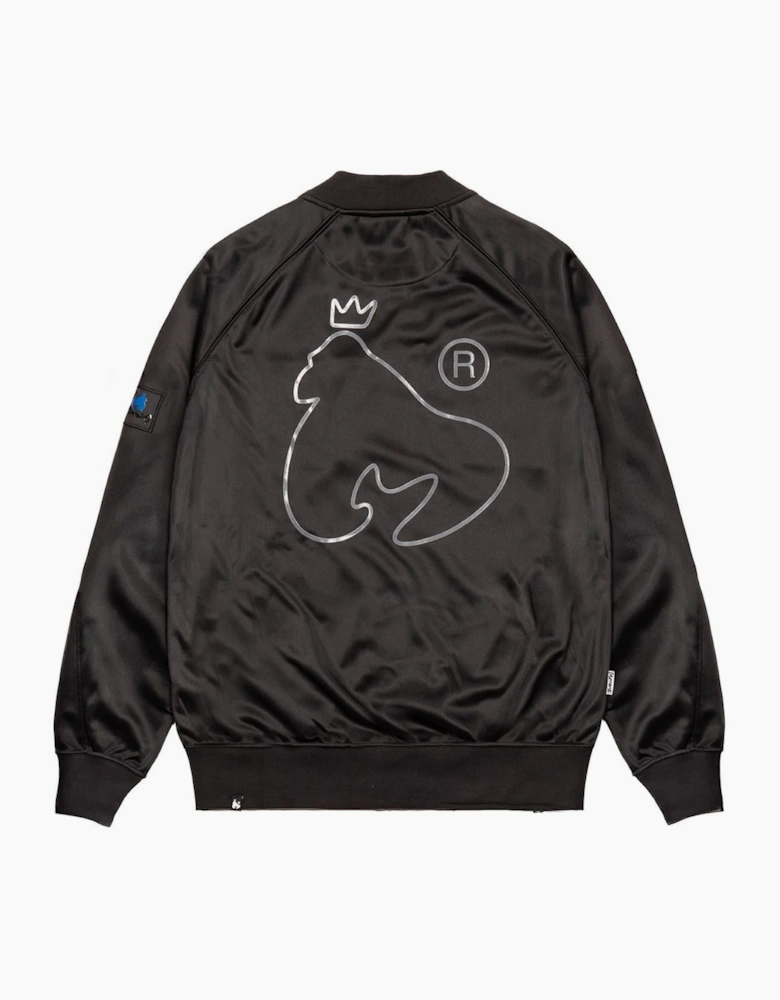 Hooded Neck Zipped Pocket Embroidered Bomber Jacket