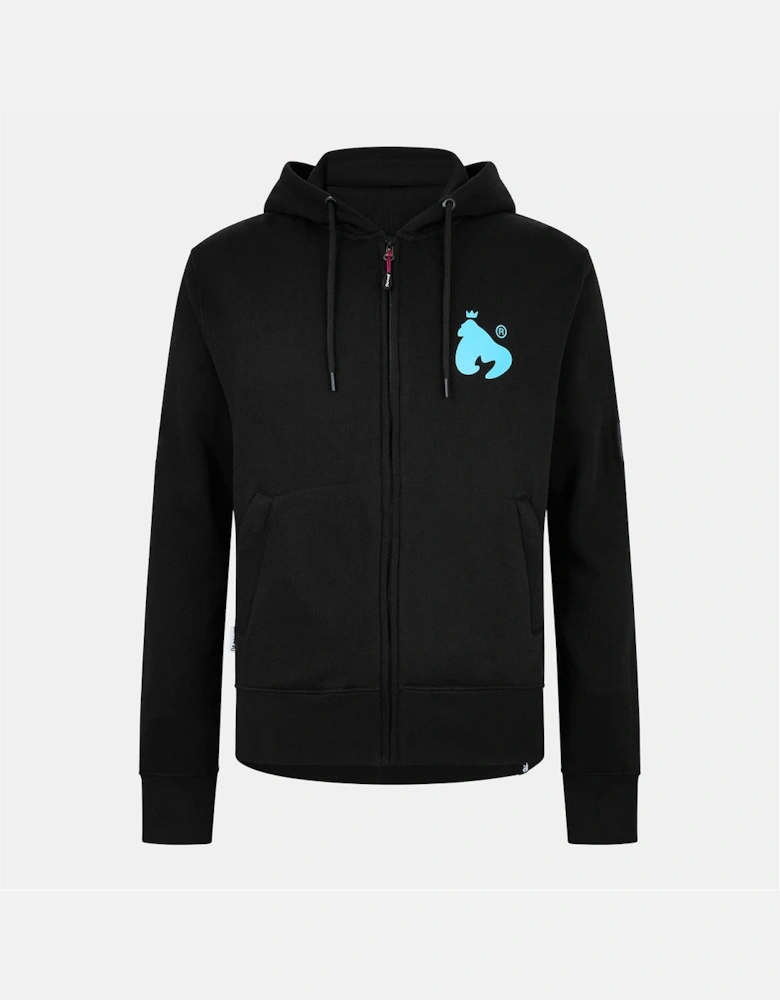 Solid Patterned Hooded Ribbed Cuff Sweat Jacket with Front Zipper Pocket