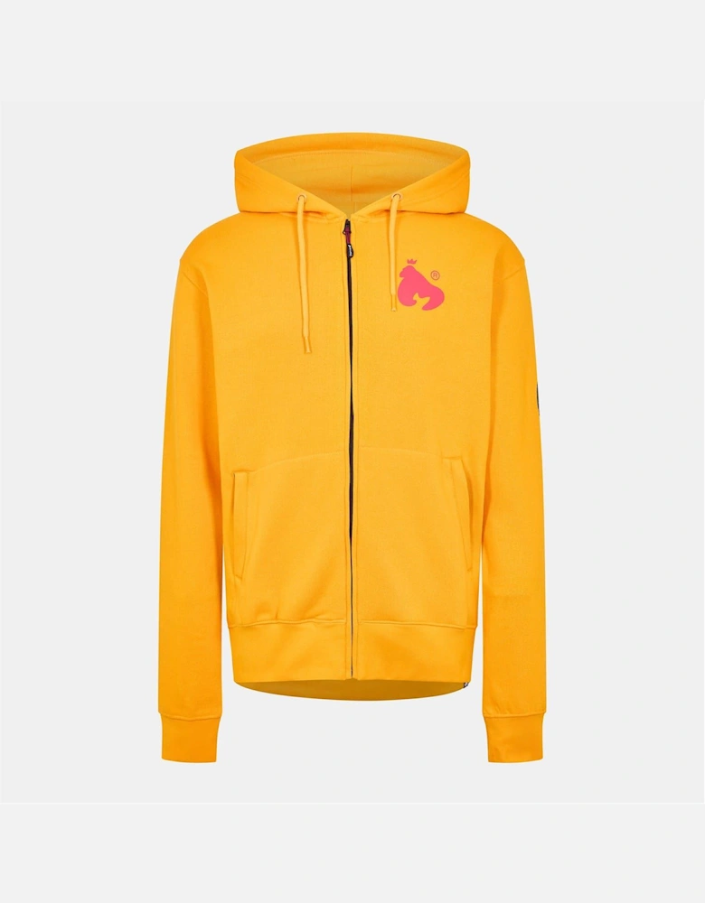 Solid Patterned Hooded Ribbed Cuff Sweat Jacket with Front Zipper Pocket