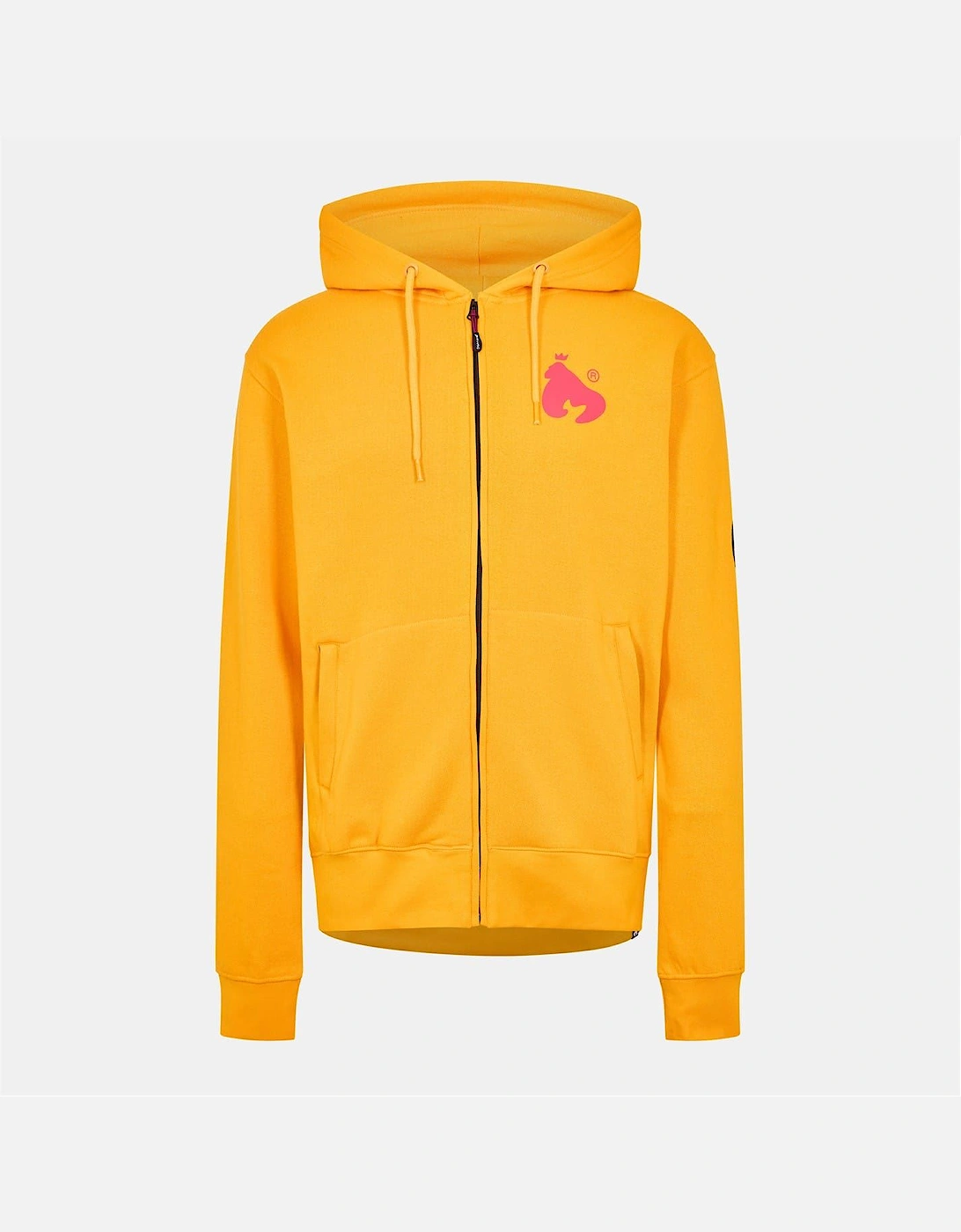 Solid Patterned Hooded Ribbed Cuff Sweat Jacket with Front Zipper Pocket