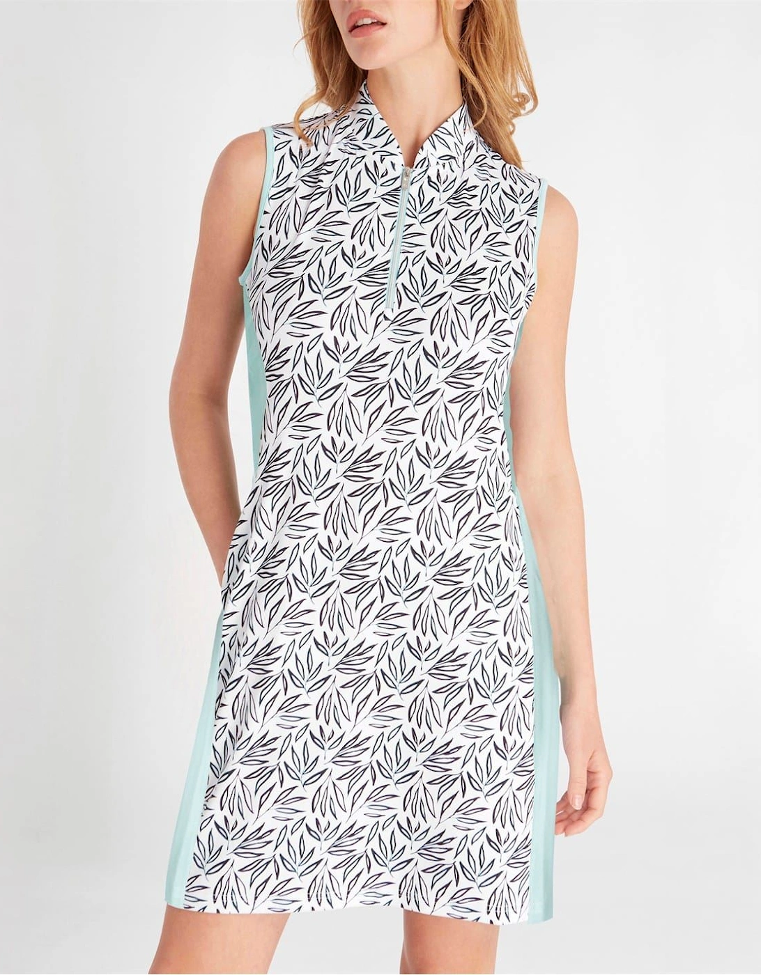 G Zip Neck Knee Length Shift Dress