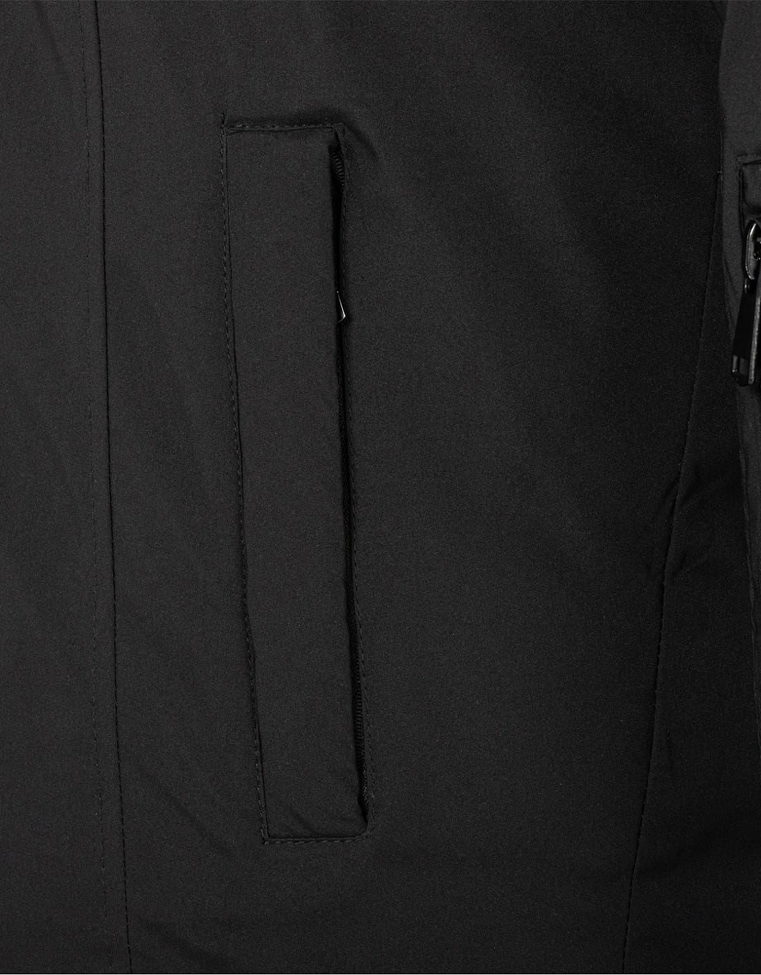 Solid Patterned Hooded Snap Button Ribbed Cuff Puffer Jacket