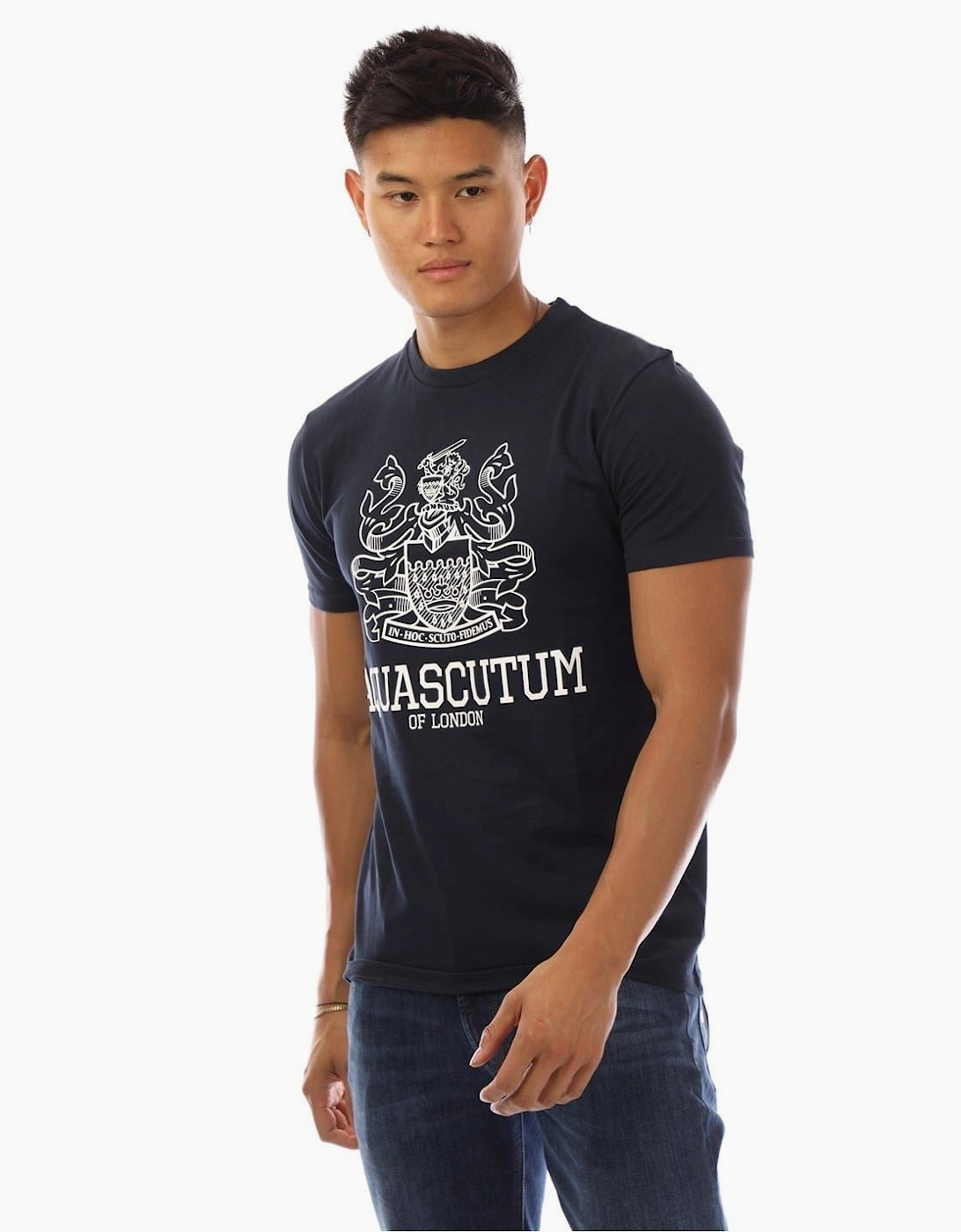 Logo Print Regular Fit Crew Neck T-Shirt