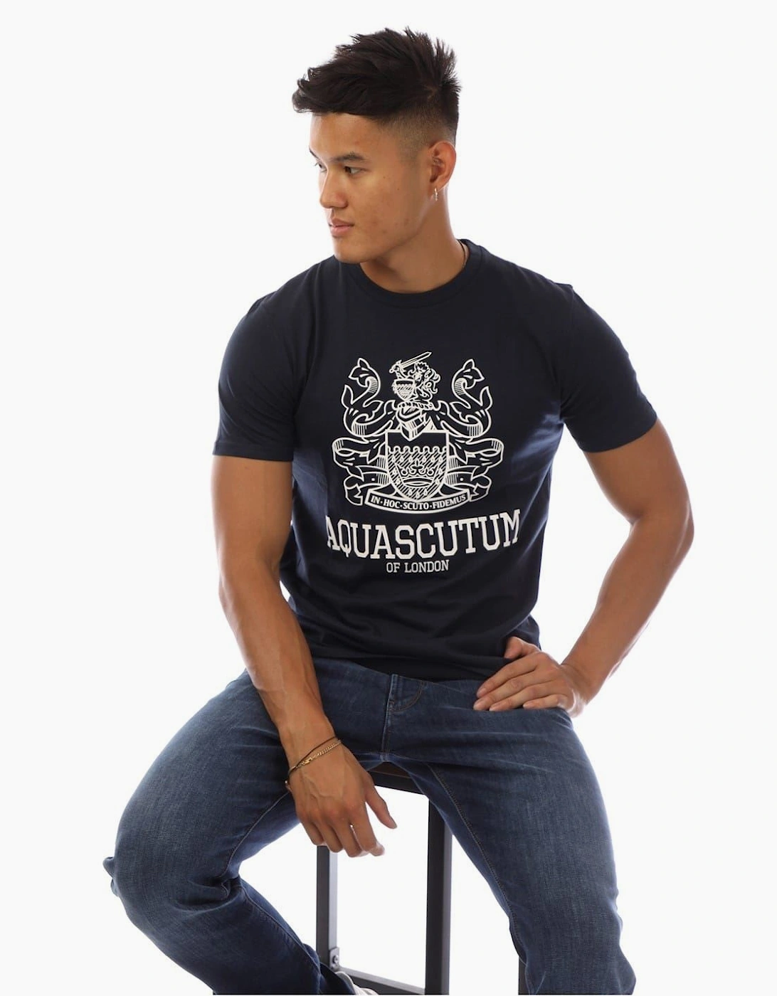 Logo Print Regular Fit Crew Neck T-Shirt