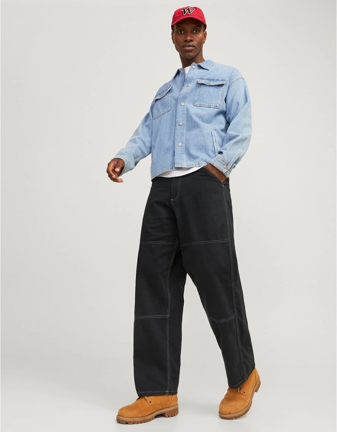 Owen Solid Patterned Wide Leg Pants