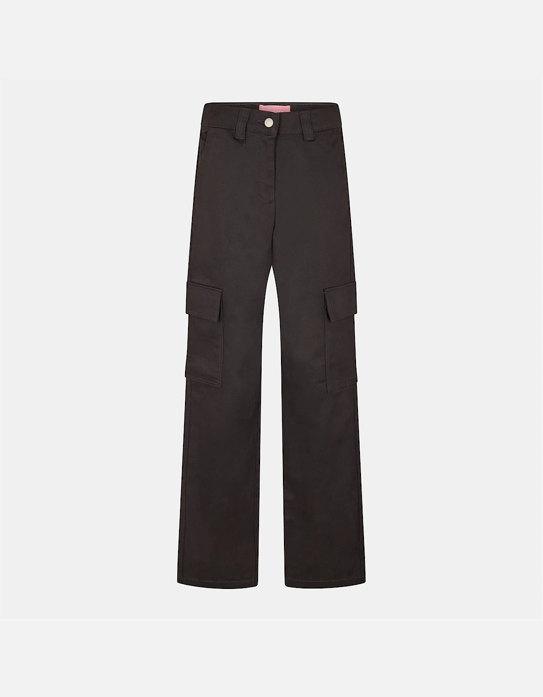 Solid Patterned Straight Cargo Pants, 2 of 1