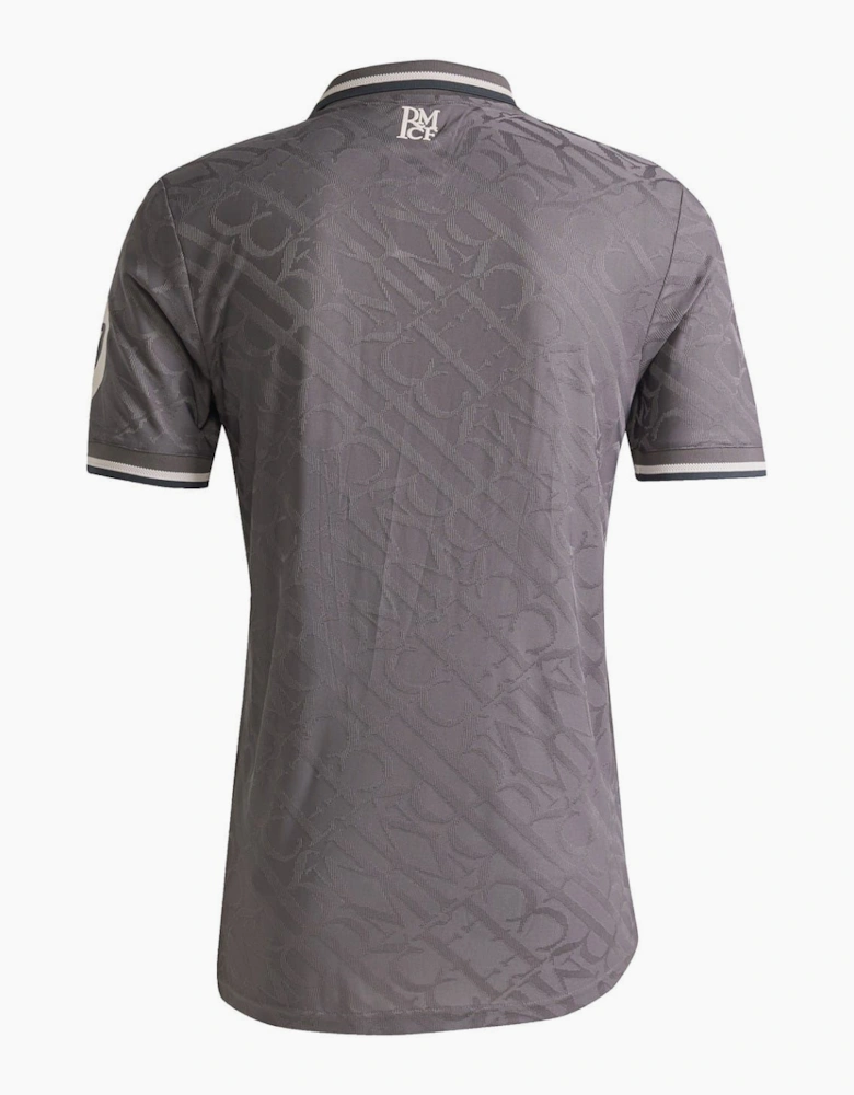 Three Bar Logo Collared Neck Short Sleeve Jersey Shirt