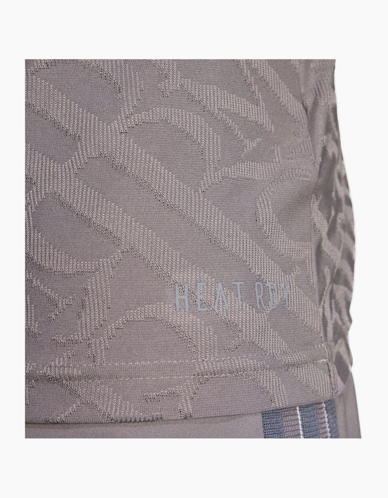 Three Bar Logo Collared Neck Short Sleeve Jersey Shirt