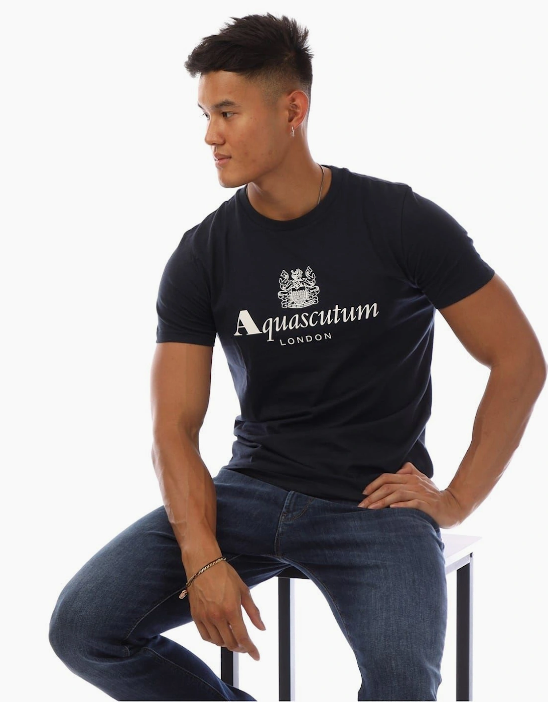Logo Print Regular Fit Crew Neck T-Shirt