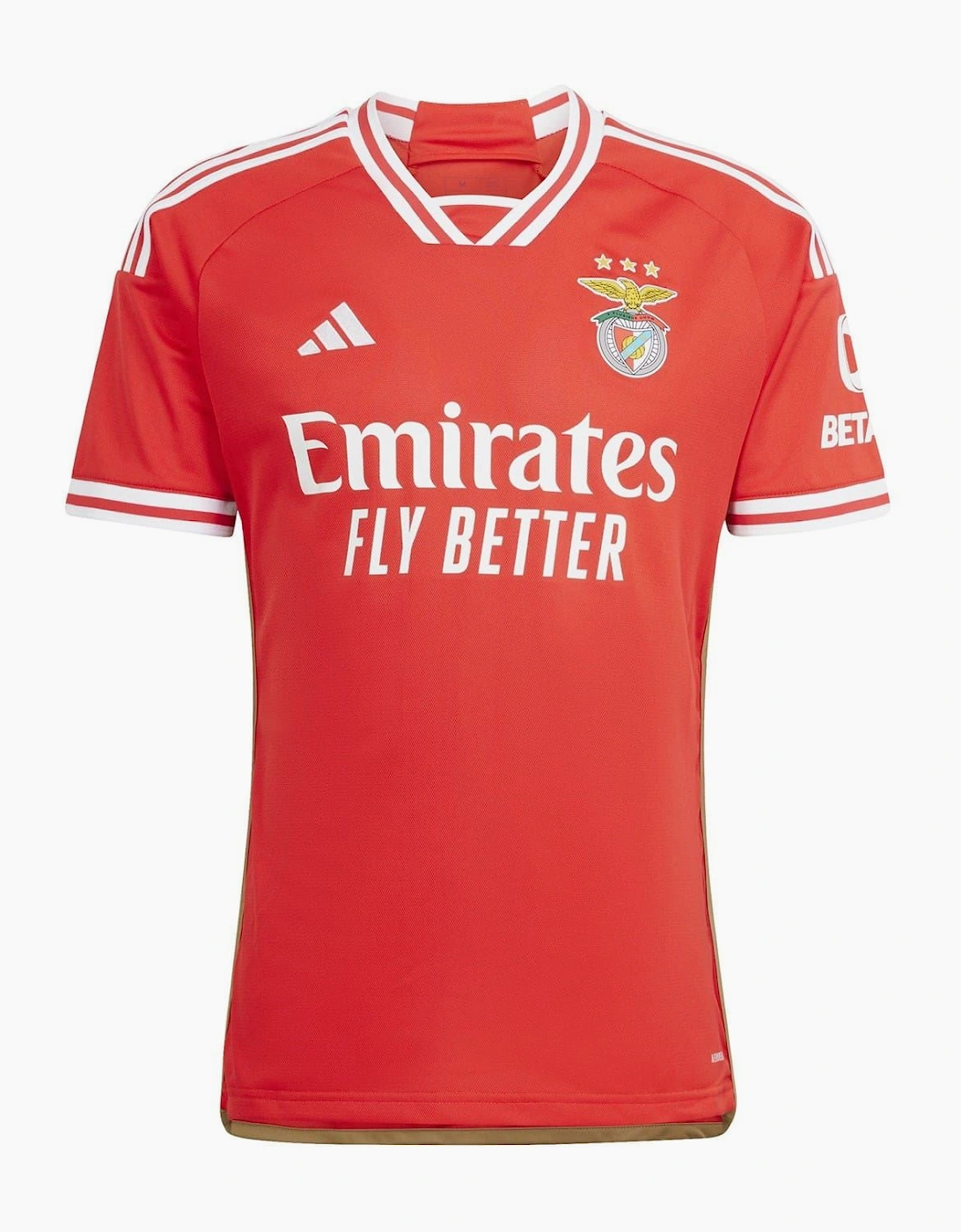 Benfica Three Bar Logo Raglan Sleeve V-Neck T-Shirt