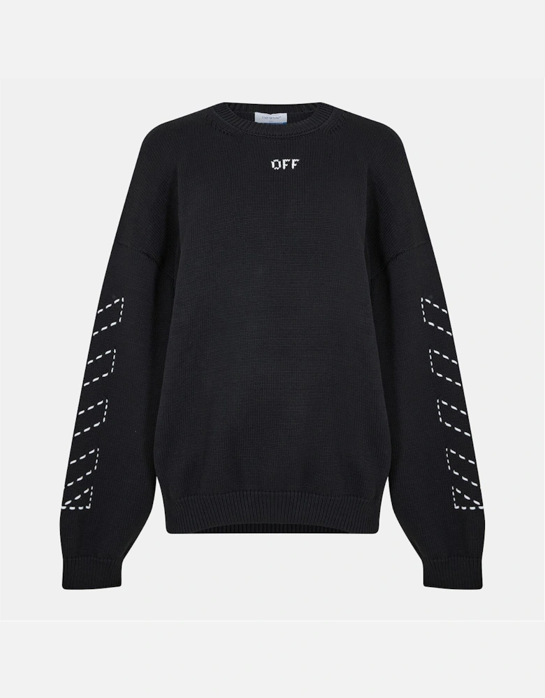 Embroidered Regular Fit Crew Neck Sweater