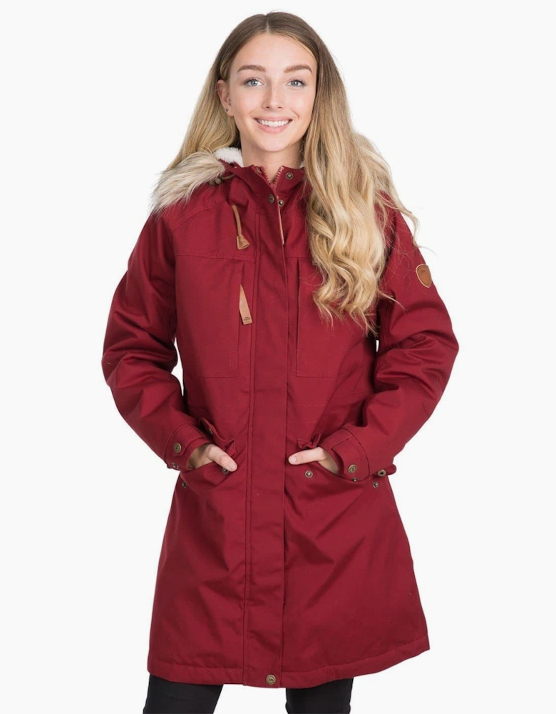 Faithful Hooded Solid Patterned Parka Coat