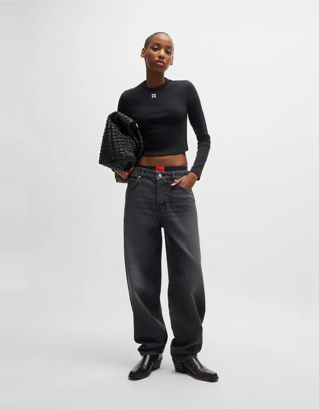 Cropped Crew Neck Slim Fit T-Shirt
