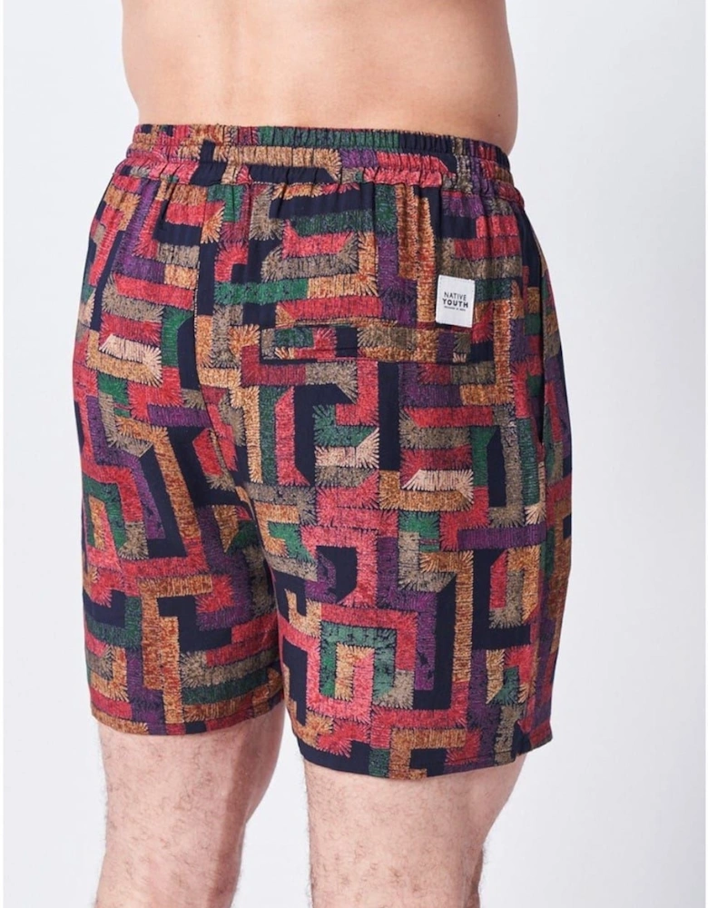 Geometric Patterned Bermuda Shorts
