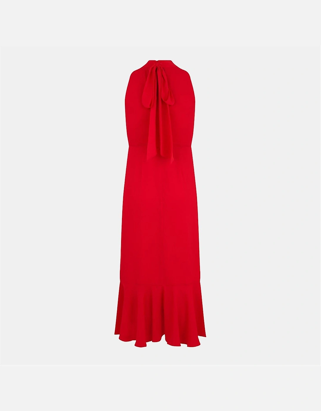 Woven Halter Neck Midi A-Line Dress