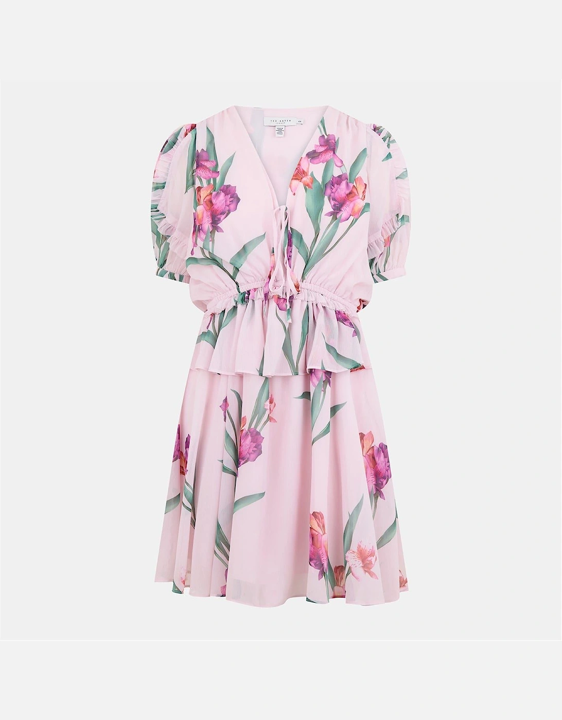 Woven V-Neck Mini A-Line Dress