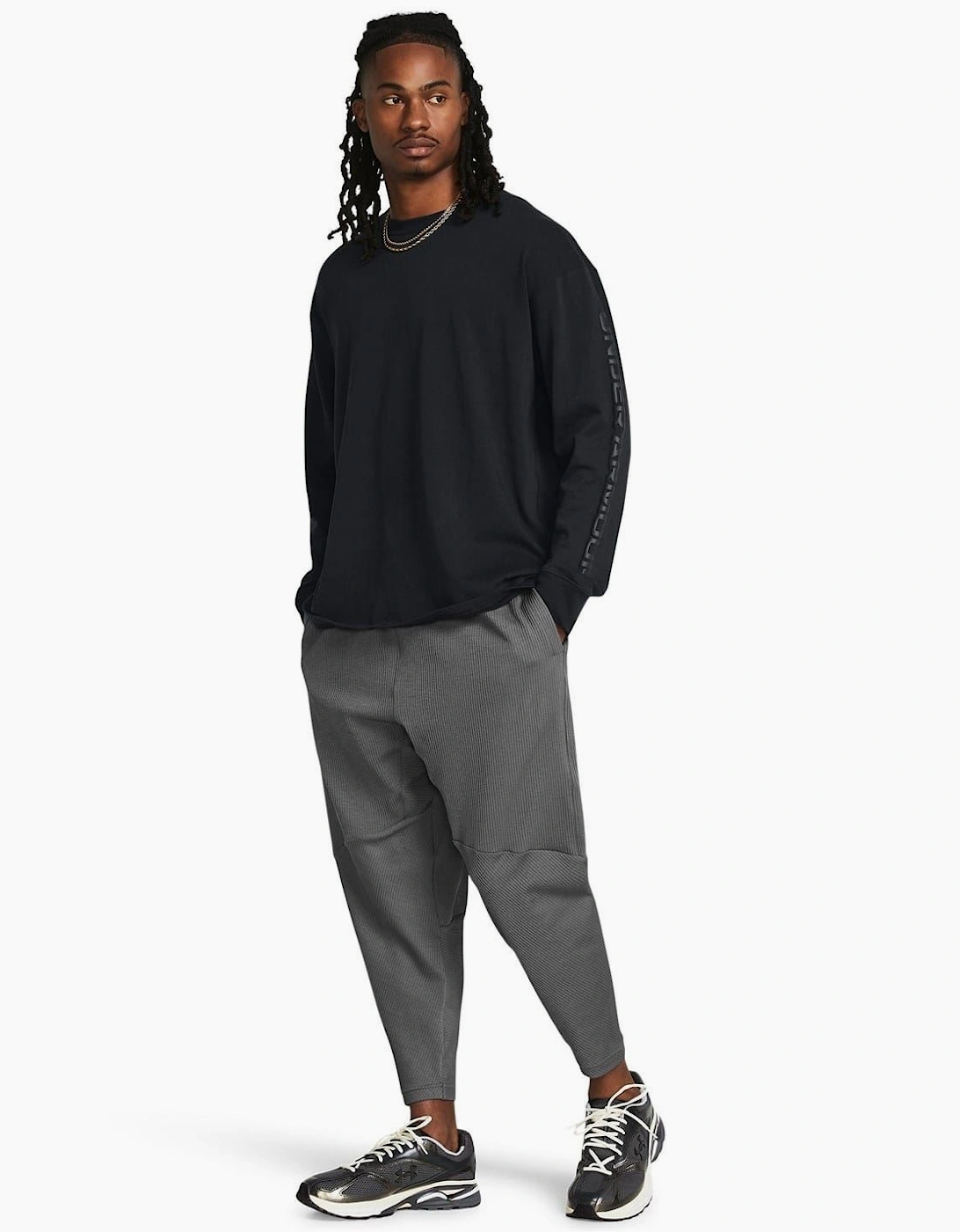 Ribbed Joggers with Open Hem