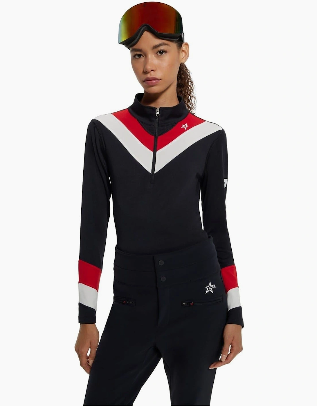 Color Block Ribbed Cuff Ski Jacket