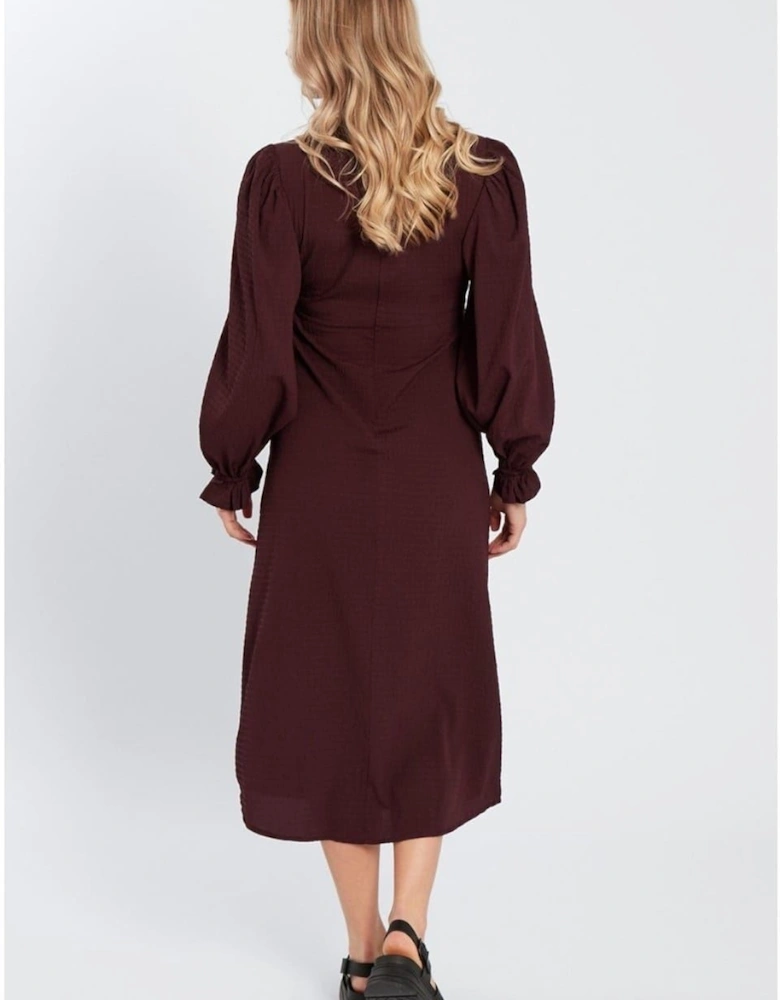 High Neck Midi A-Line Dress