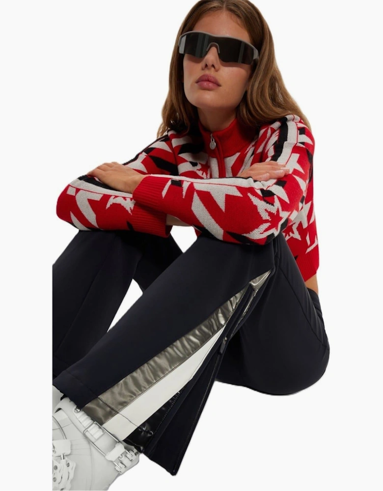 Solid Patterned Flared Ski Salopette