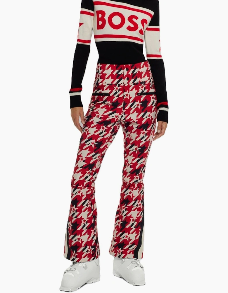 Houndstooth Flared Ski Salopette