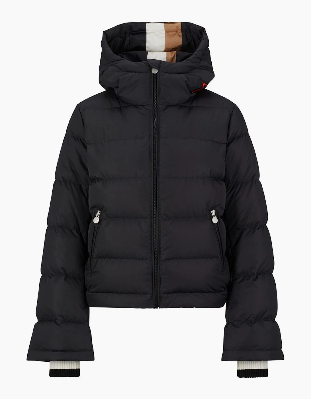 Solid Patterned Zipped Pocket Ski Jacket, 2 of 1