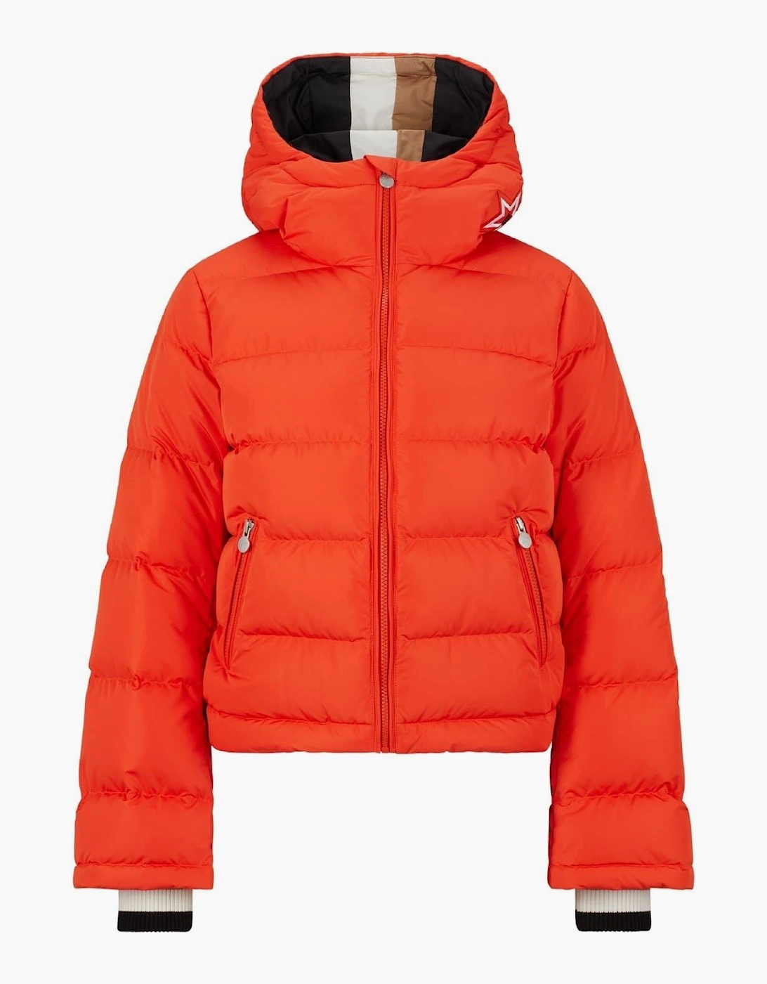 Solid Patterned Zipped Pocket Ski Jacket