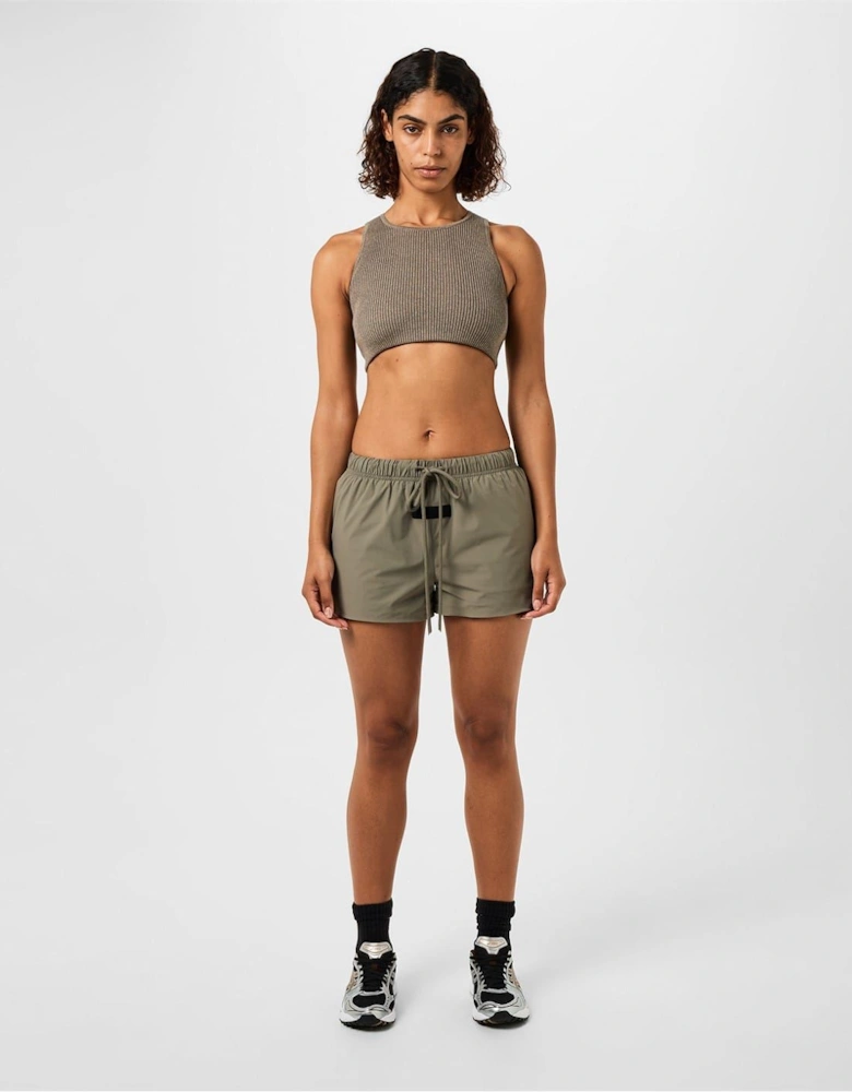 Logo Patch Ribbed Crop Top