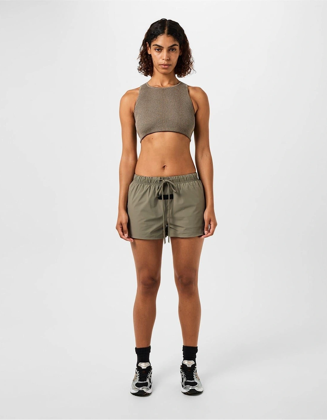 Logo Patch Ribbed Crop Top