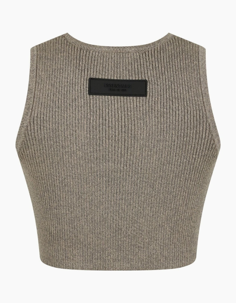 Logo Patch Ribbed Crop Top