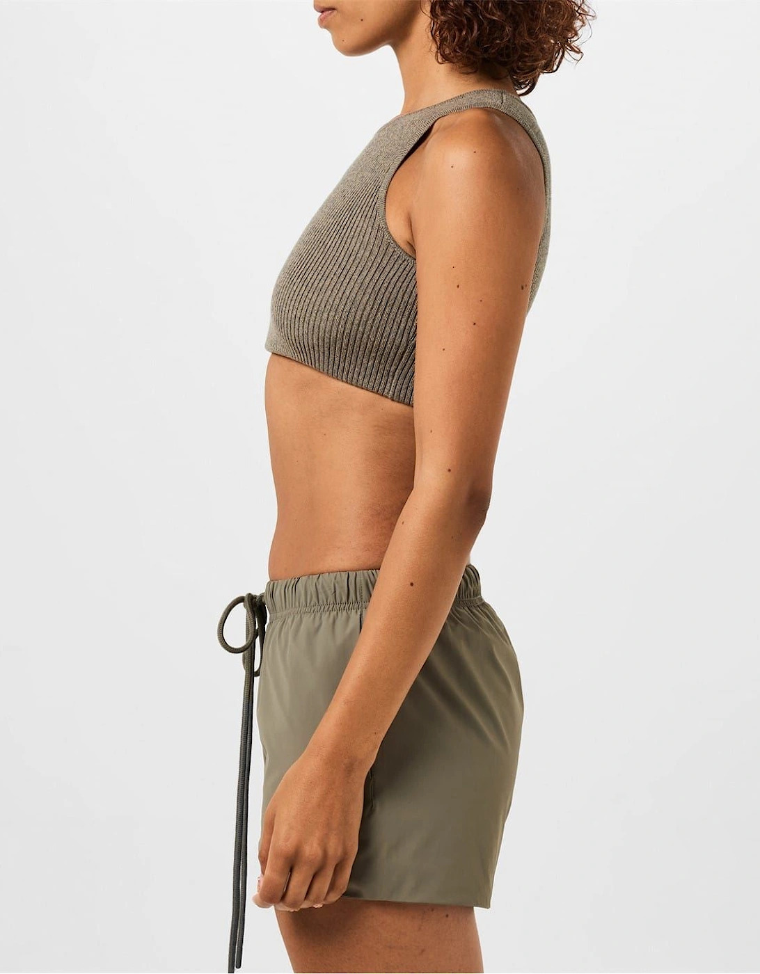 Logo Patch Ribbed Crop Top